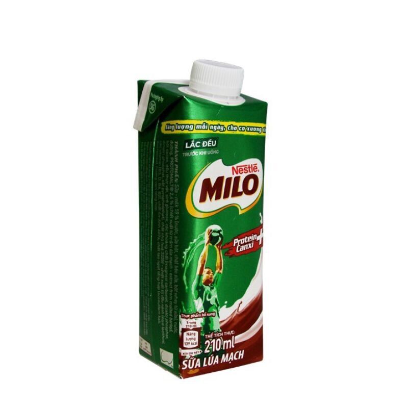 Thùng 24 hộp sữa milo 210ml nắp vặn có đường