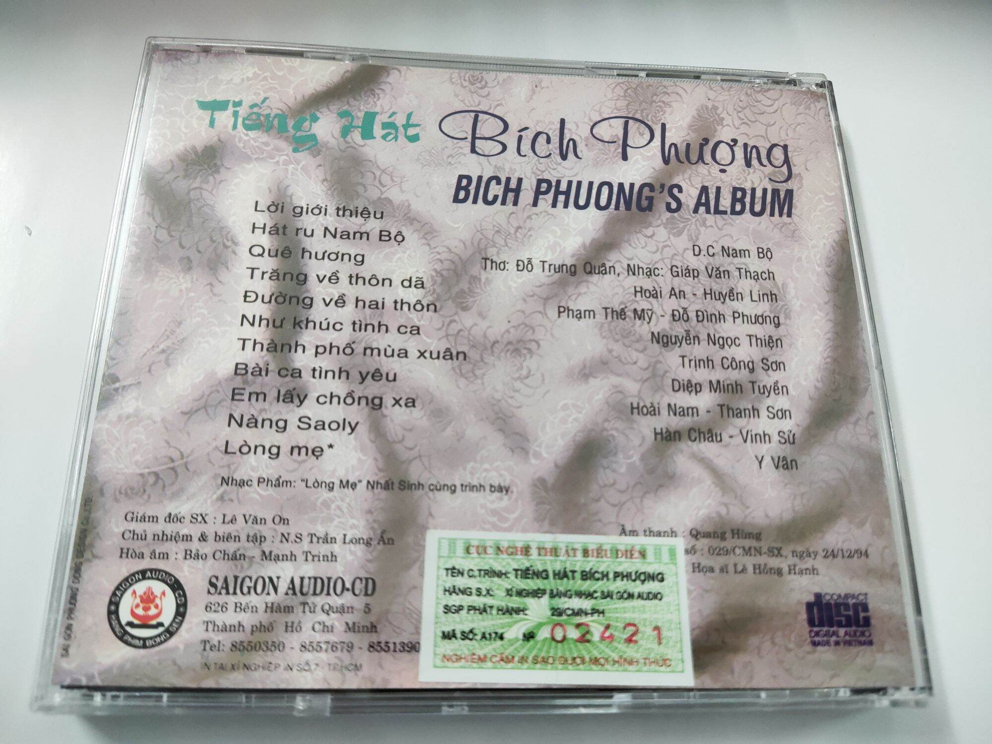 CD - Tiếng hát Bích Phượng