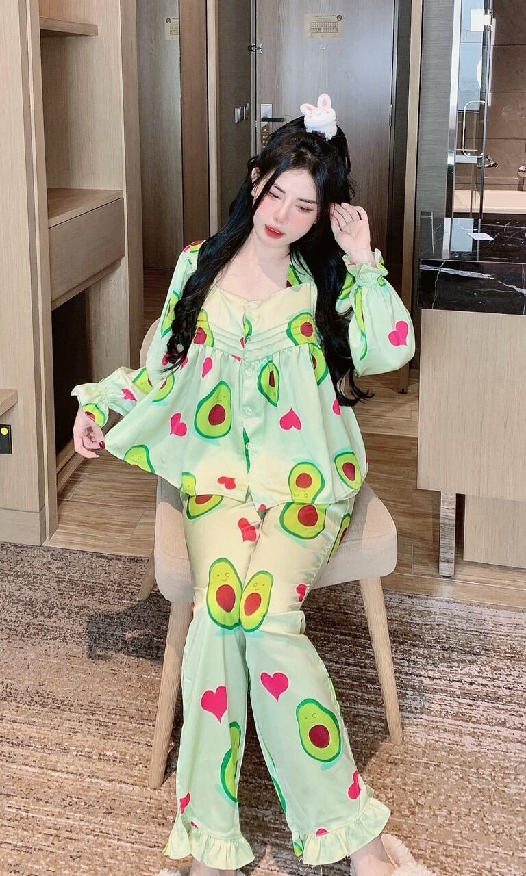 [HOT] BỘ LỤA NGỌC TRAI HOẠ TIẾT CUTE ,SIZE 40-60KG