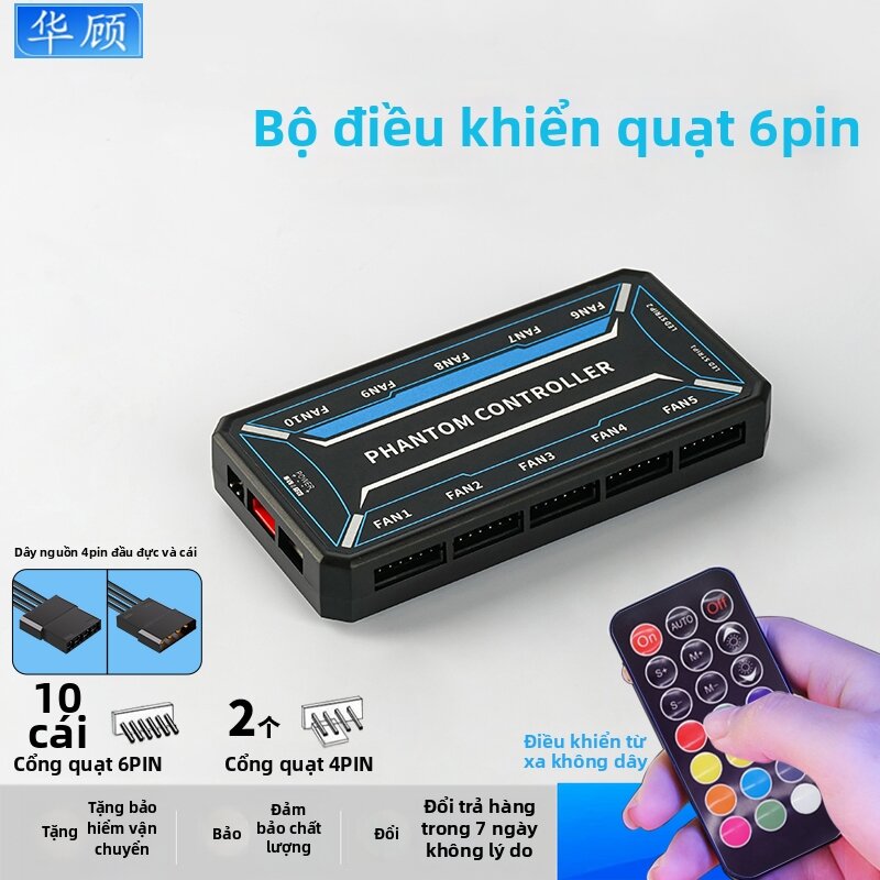 Controller RGB Fan Remote 6-Pin Hub Giá 56,700 Đồng*Miễn phí vận chuyển