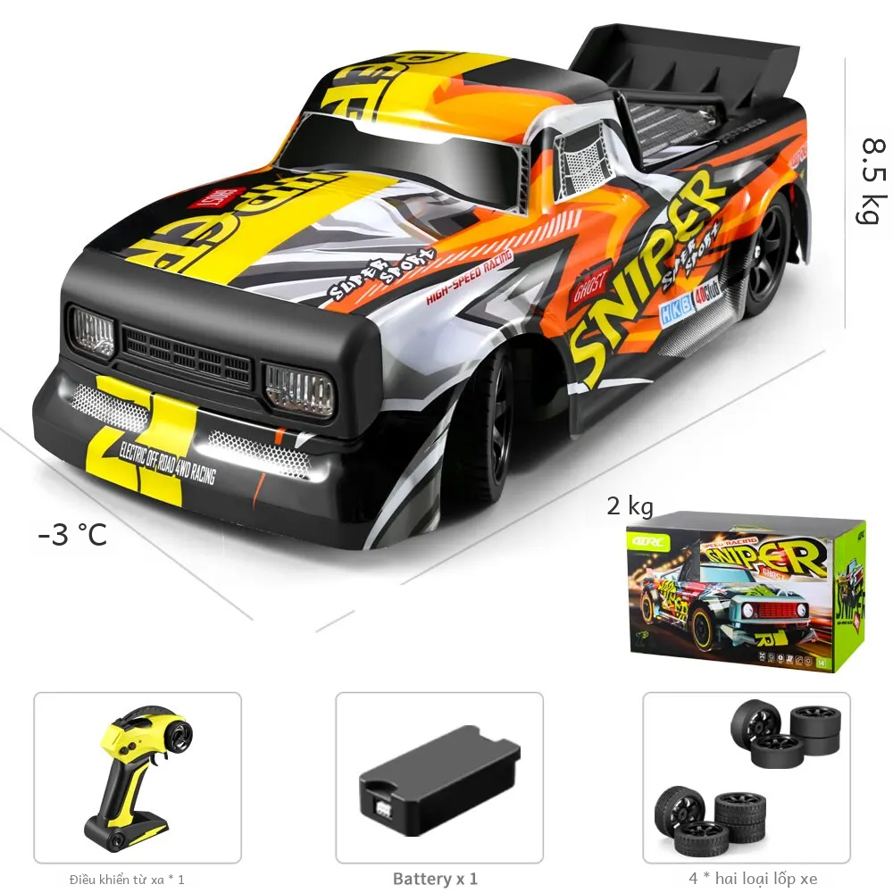 4WD Rc Drift Car 30km/h Tốc độ cao Off-road Điều khiển từ xa 2.4g Đua xe đóng thế Xe kim loại bền bỉ Nhựa nhựa Cao su Pvc ABS Đồ chơi chính Drift sẵn sàng cho trẻ em