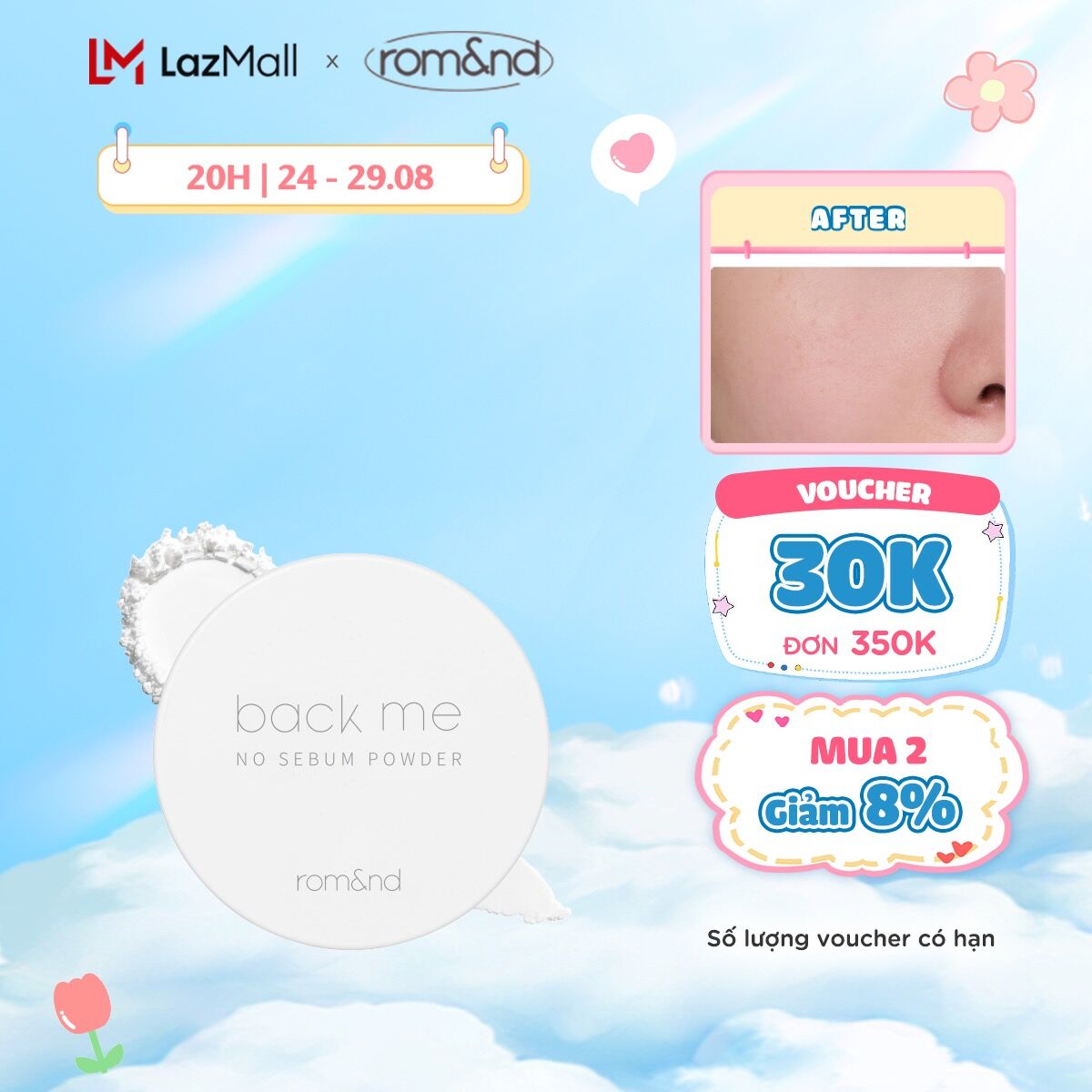 Phấn phủ dạng bột Romand Back Me No Sebum Powder 5g