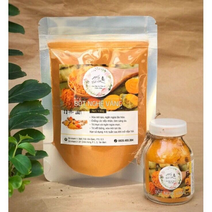 Bột nghệ vàng nguyên chất đắp măt nạ thiên nhiên.