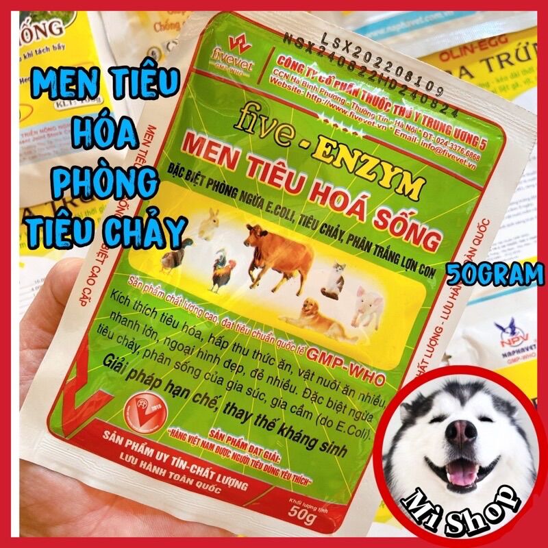 Five Enzym men tiêu hóa sống cho gà, heo, trâu, bò