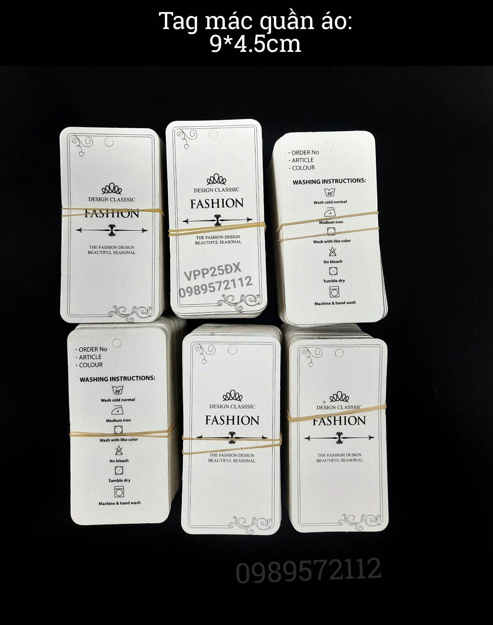 Tag mác quần áo bằng giấy (100 cái).