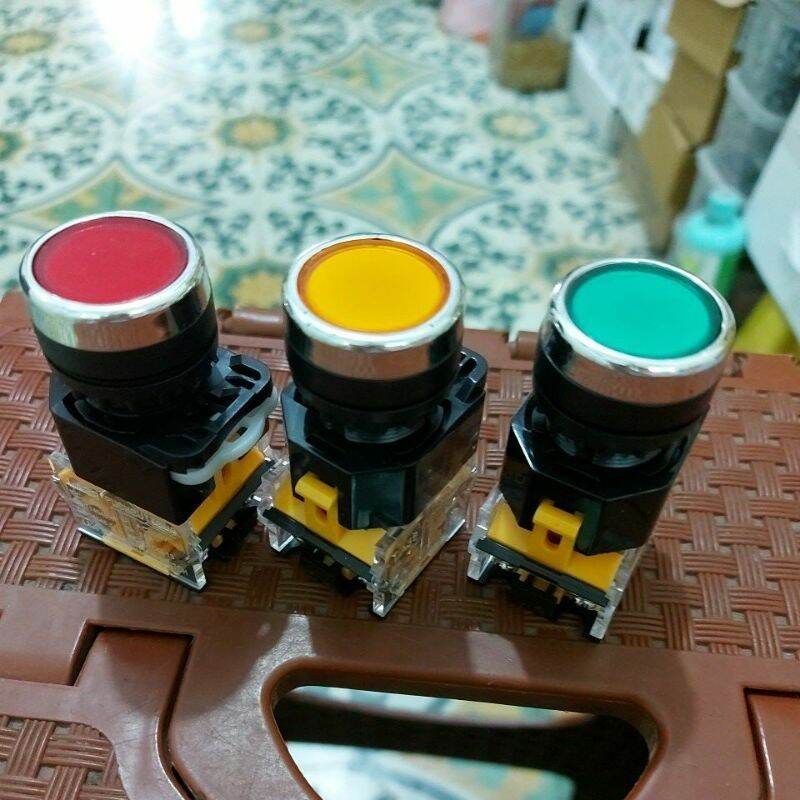 Nút nhấn nhả / nhấn giữ không đèn phi 22 cml la39-11 xanh đỏ vàng