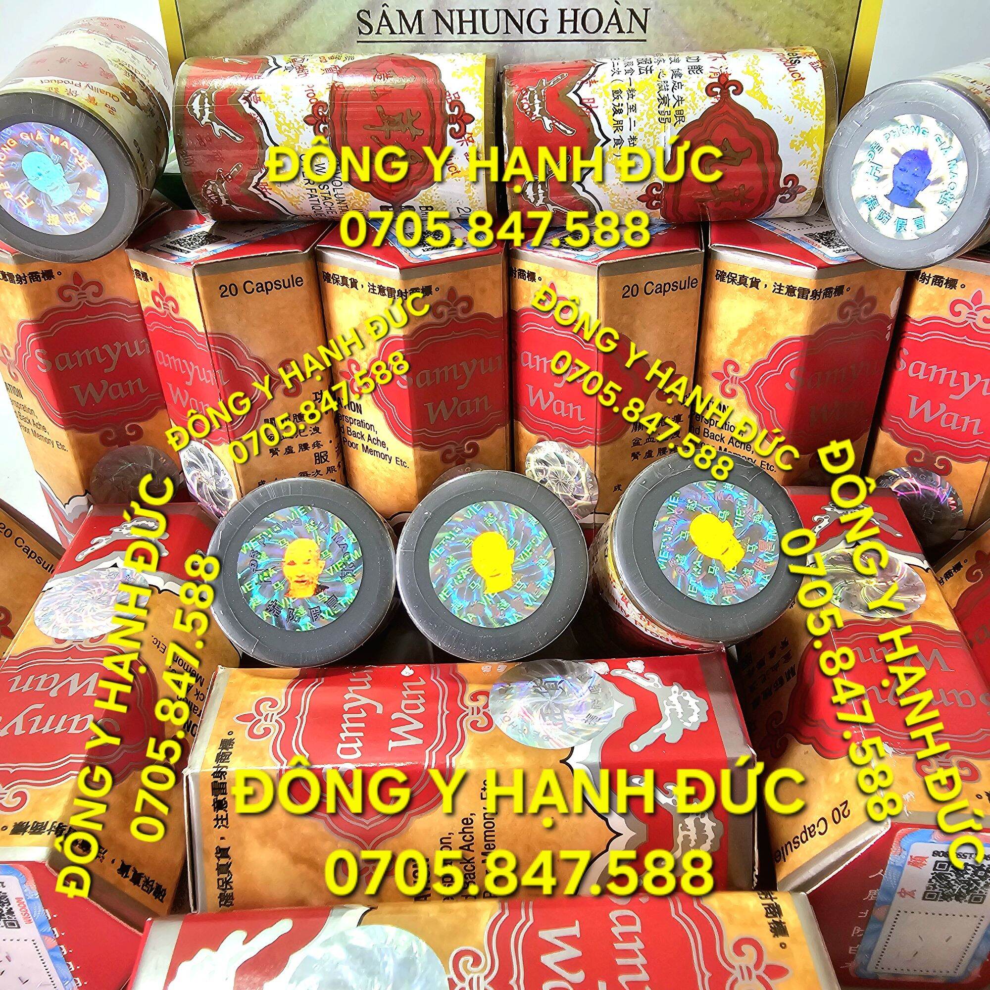Sâm nhung hoàn đỏ. sam yum wan. hỗ trợ tăng cân. hộp lọ 20 viên.