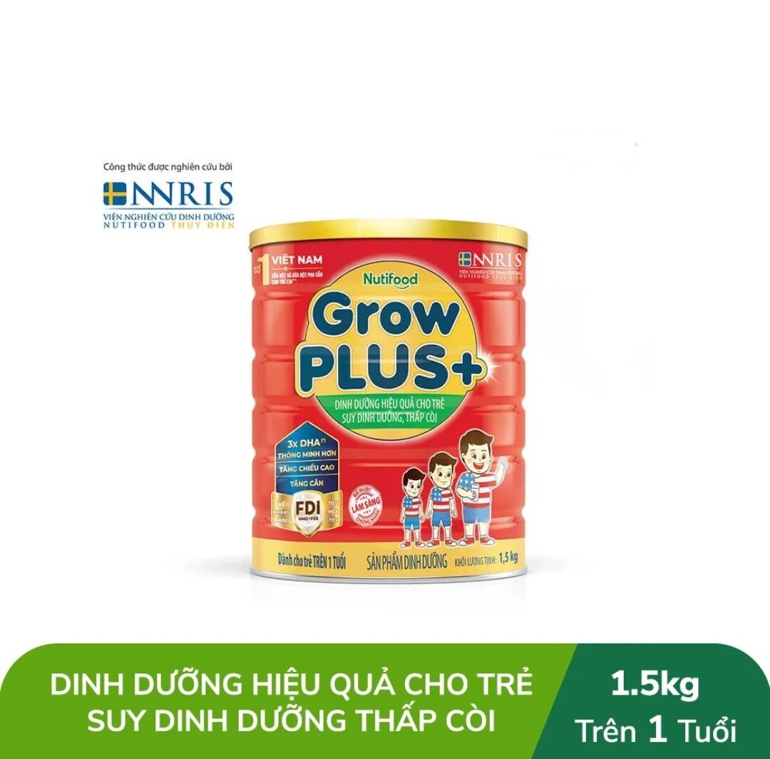 Sữa Bột Nutifood Grow Plus+ Đỏ 1.5kg [Date 2025]