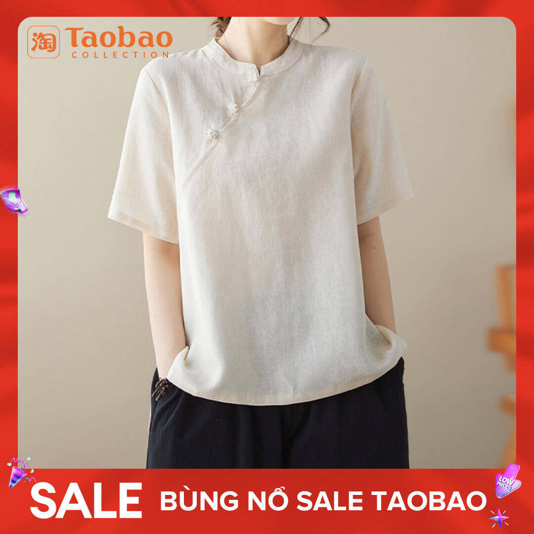 Trang Phục Nữ Thiền Ý, Trang Phục Trà Kiểu Trung Quốc Mới, Trang Phục Thời Đường Cotton Lanh, Trang Phục Cổ Trang Phong Cách Trung Quốc, Áo Nút Cài, Trang Phục Trung Quốc, Trang Phục Trung Quốc, Trang Phục Nữ, Tay Ngắn Mùa Hè