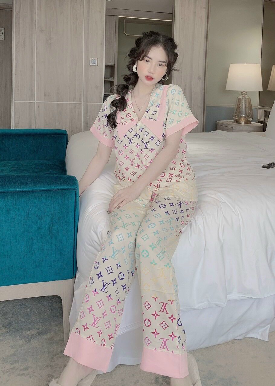 Đồ ngủ mặc nhà pijama, chất mango tay ngắn [40-60kg]