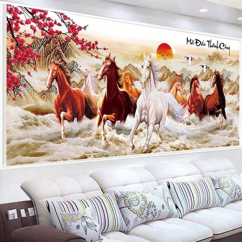 Tranh thêu mã đáo thành công khổ lớn 200x90cm