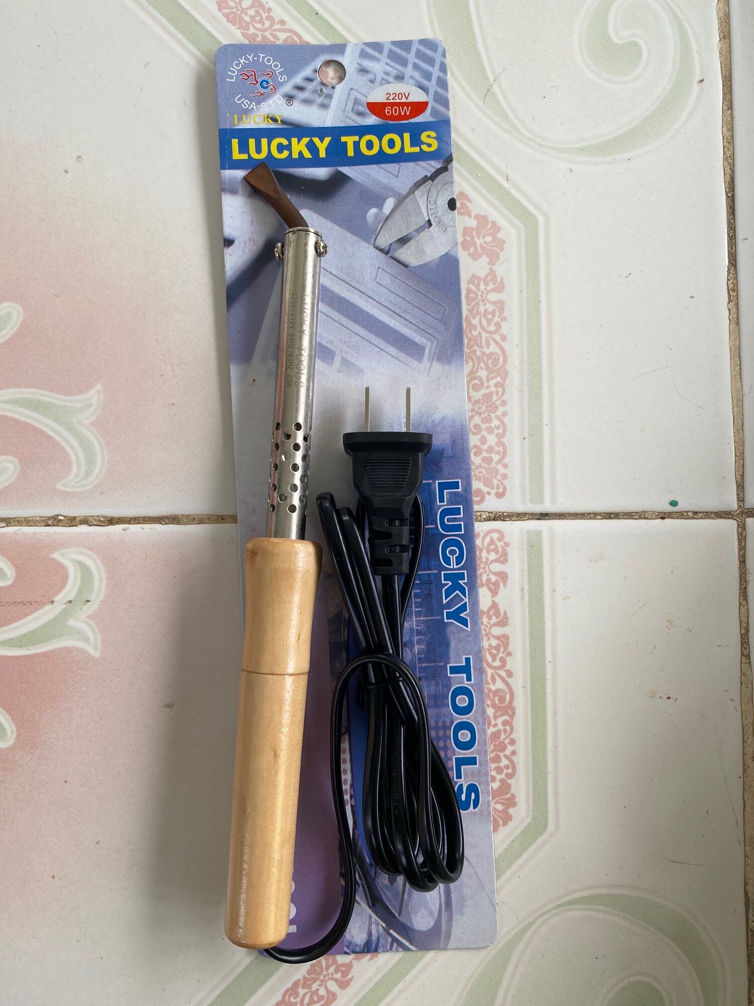 Mỏ hàn dẹp cán gỗ Lucky 40w, 60w, 80w
