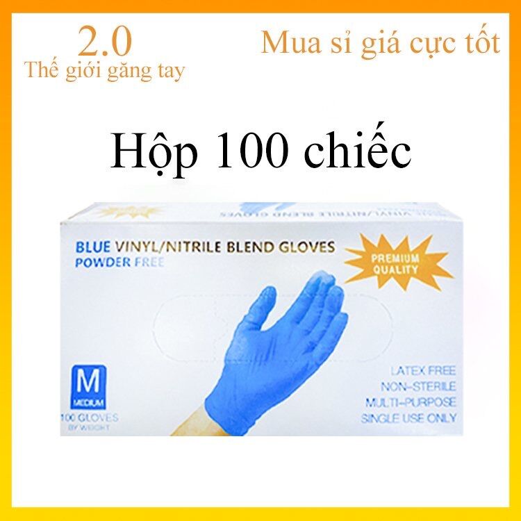 Găng Tay Y tế Xanh Ko Bột [ hộp 100 chiếc ]