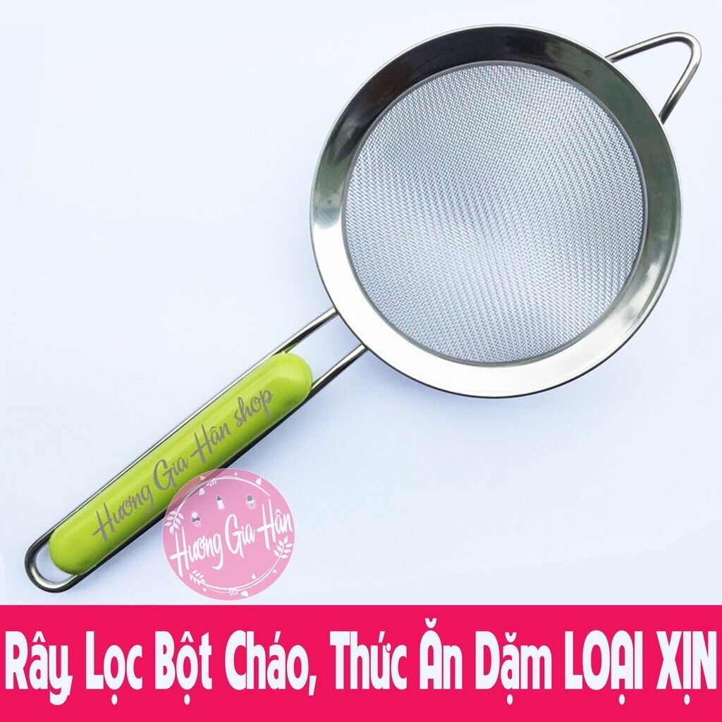 Rây lọc bột cháo cán xanh cho bé - hàng dầy dặn size 12cm