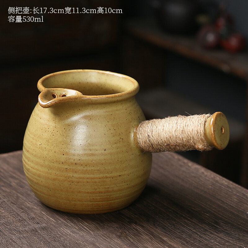 Ấm trà gốm sứ ấm đơn chịu nhiệt độ cao gia dụng cỡ lớn ấm nước sứ nước lạnh nước sôi trà hoa dung tích lớn sứ thanh hoa pha trà