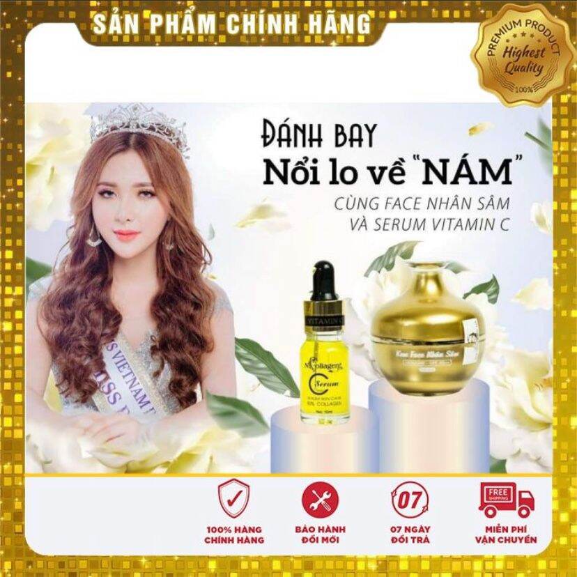 [Bán Chạy] Combo Kem Face Nhân Sâm Và Serum Vitamin C Ncollagen