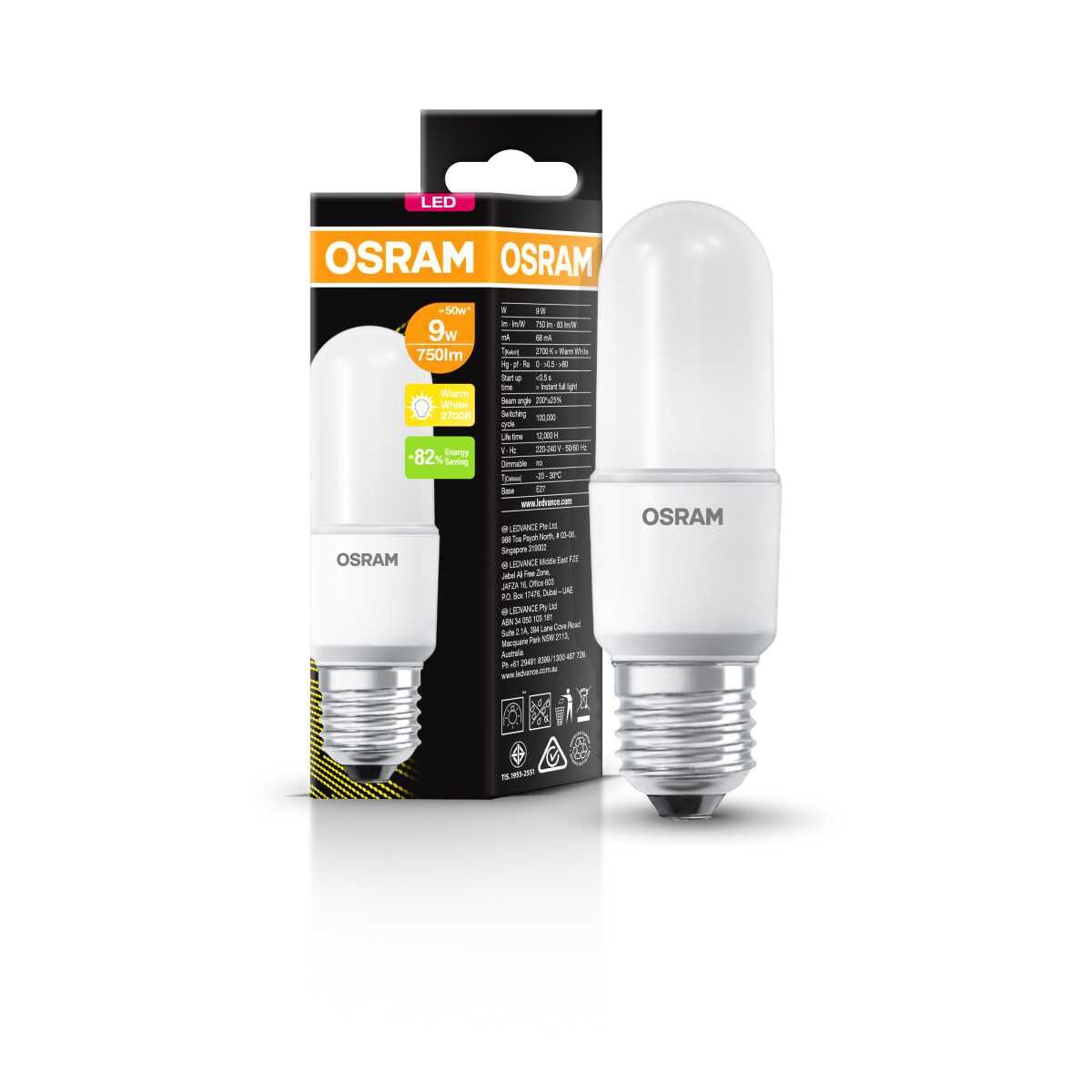 Bóng led stick leco 9w osram | ánh sáng 3000k/4000k/6500k đuôi e27 điện áp 220v. bulb osram.