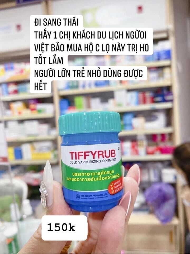 Dầu bôi chống cảm lạnh tiffyrub thái lan