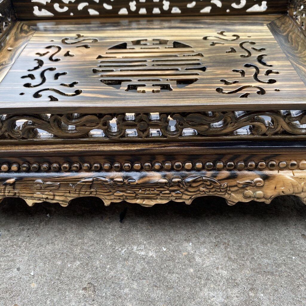 Khay trà chân quỳ gỗ mun cao cấp 45x35cm