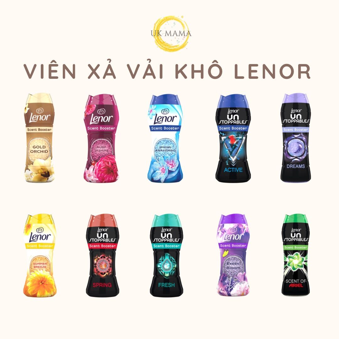 Viên xả vải Lenor UK nhiều mùi hương cho quần áo thơm lâu