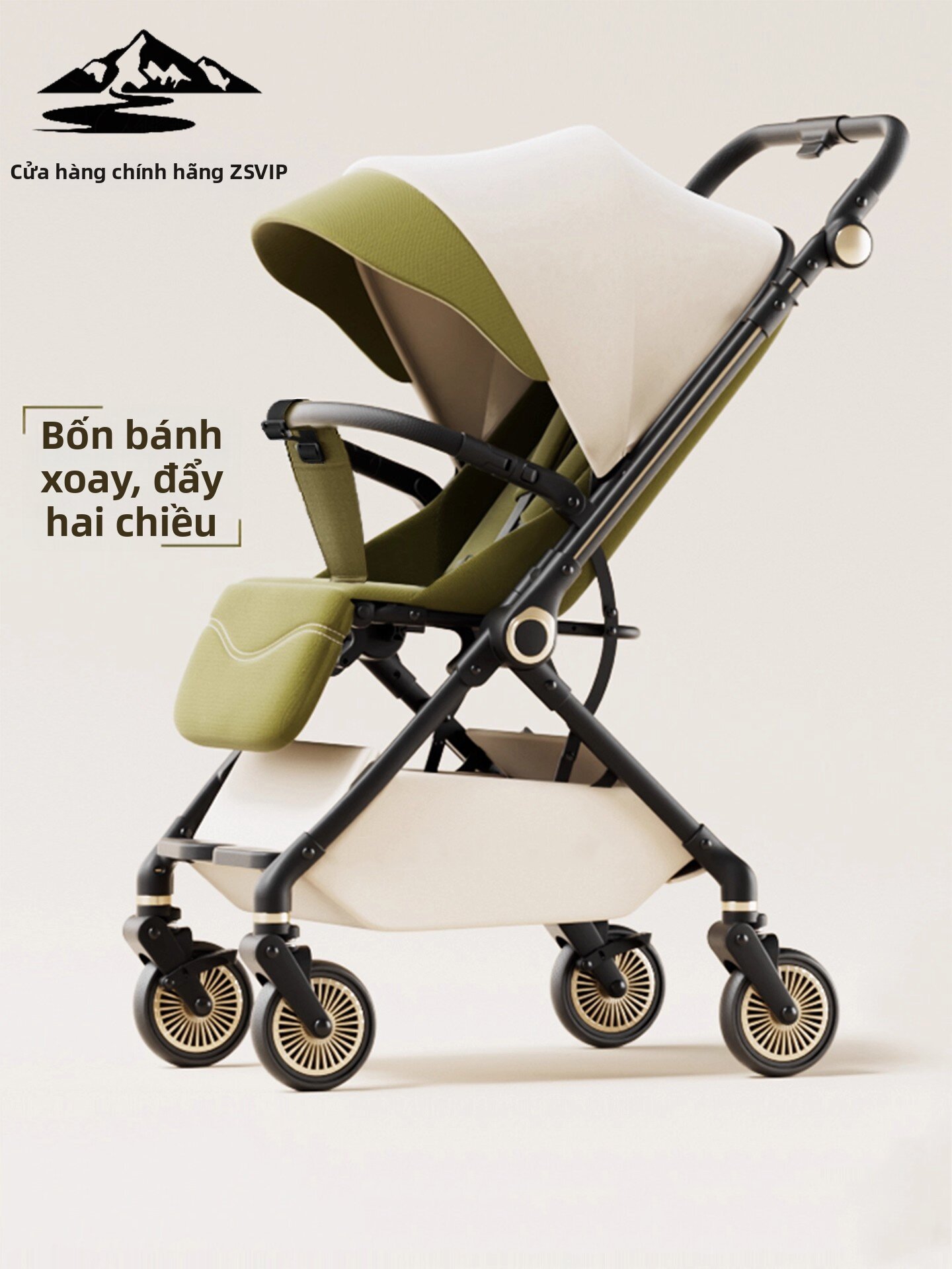High-View Bidirectional Shock Absorption Foldable Baby Stroller