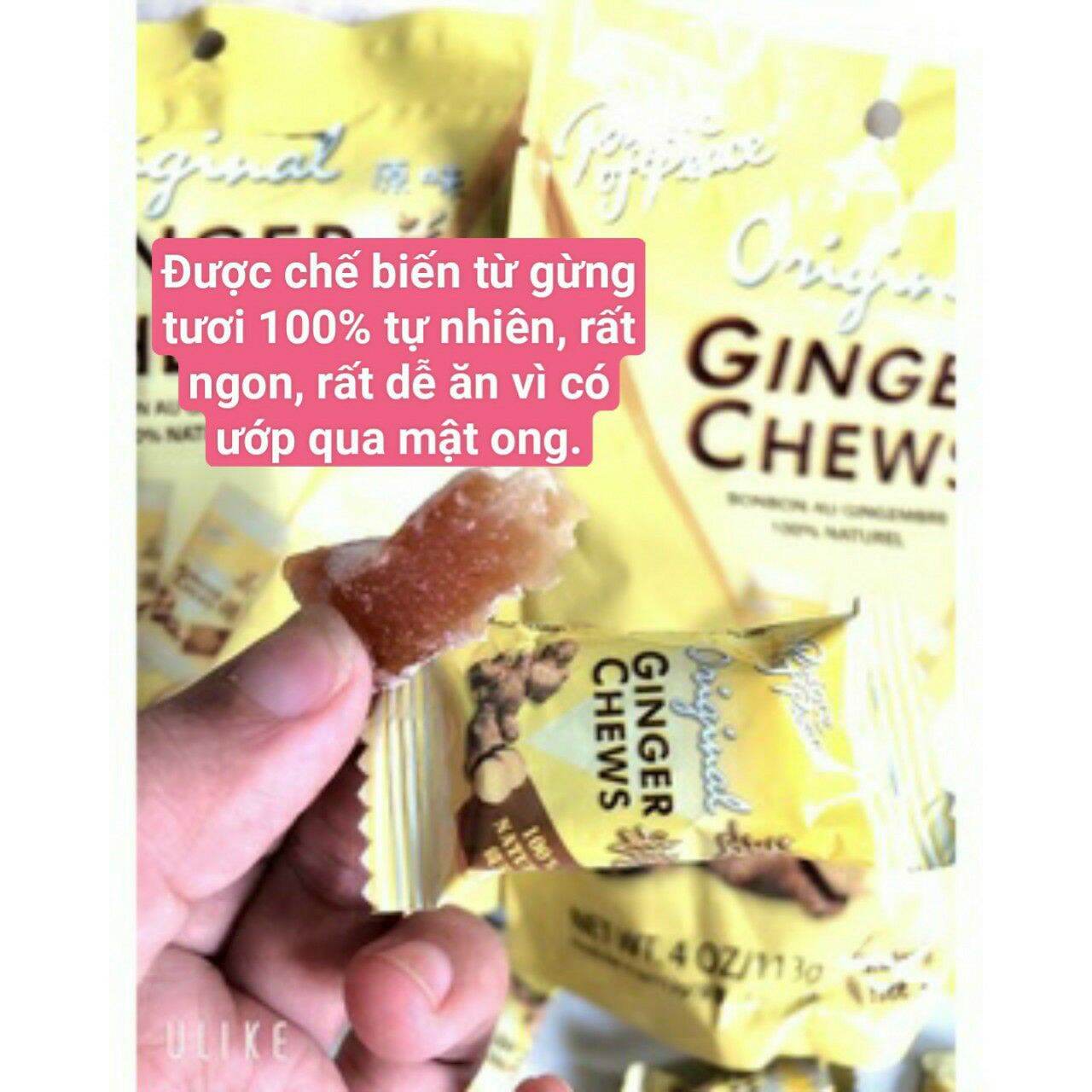 [Hàng Mỹ] Kẹo dẻo gừng Original Ginger Chews của Mỹ