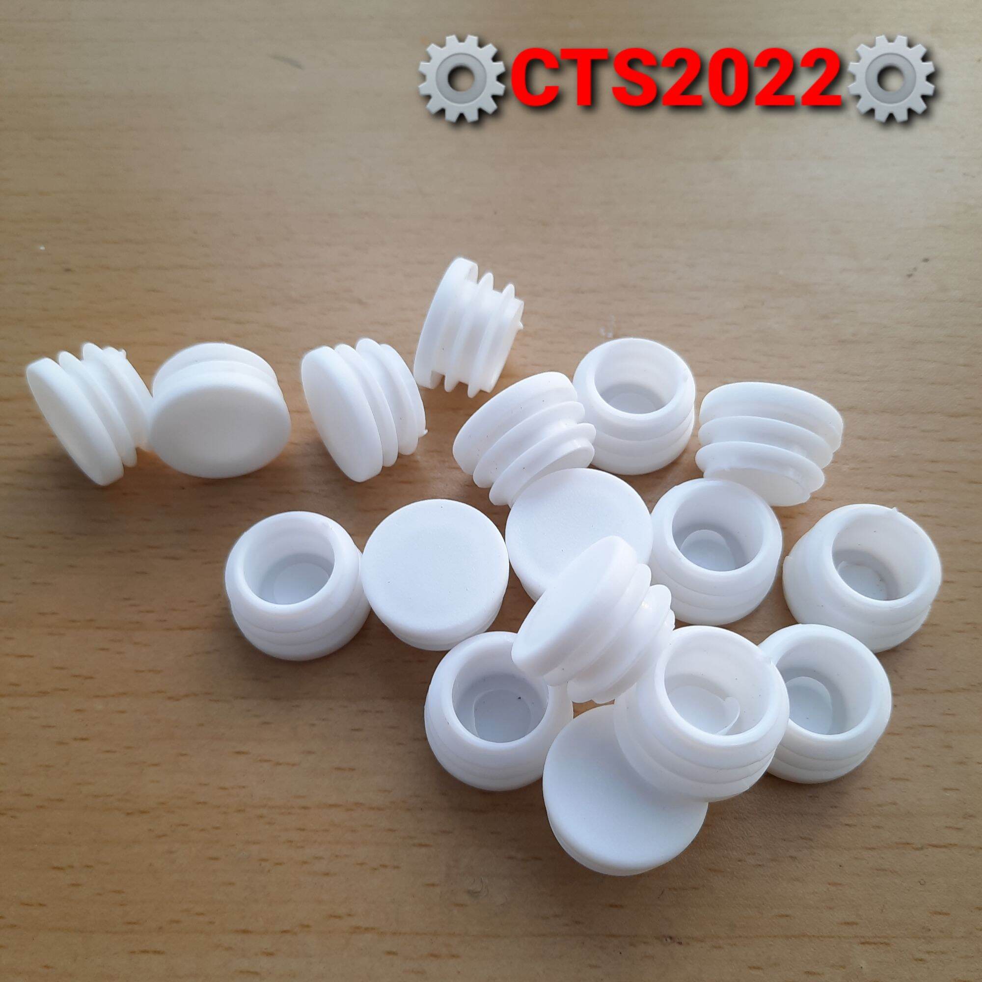 Nút nhựa màu trắng bịt đầu ống phi 22mm