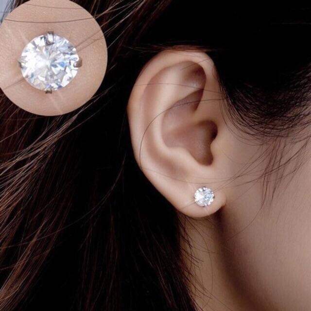 Bông tai kim cương bảng 5ly siêu sáng, không đen