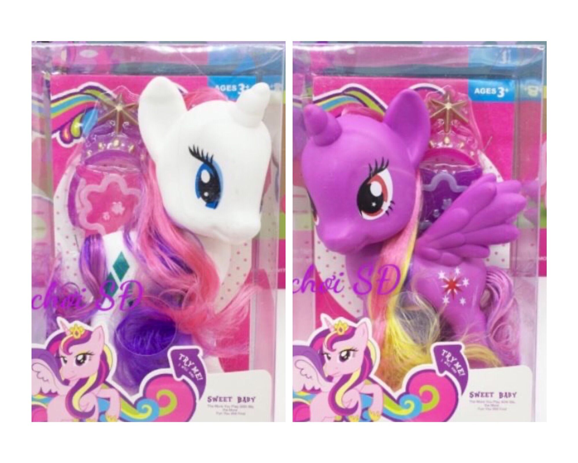 Mô hình ngựa pony - trắng và tím