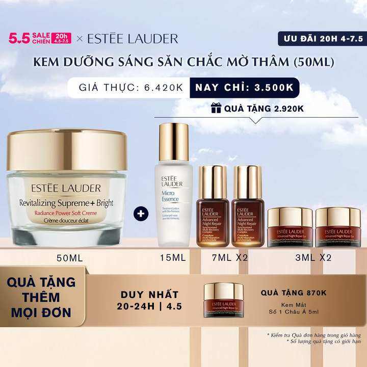 Kem dưỡng săn chắc mờ thâm Estée Lauder Revitalizing Supreme+ Bright Radiance Power Soft Crème 50ml Kem dưỡng sáng, săn chắc và chống lão hóa