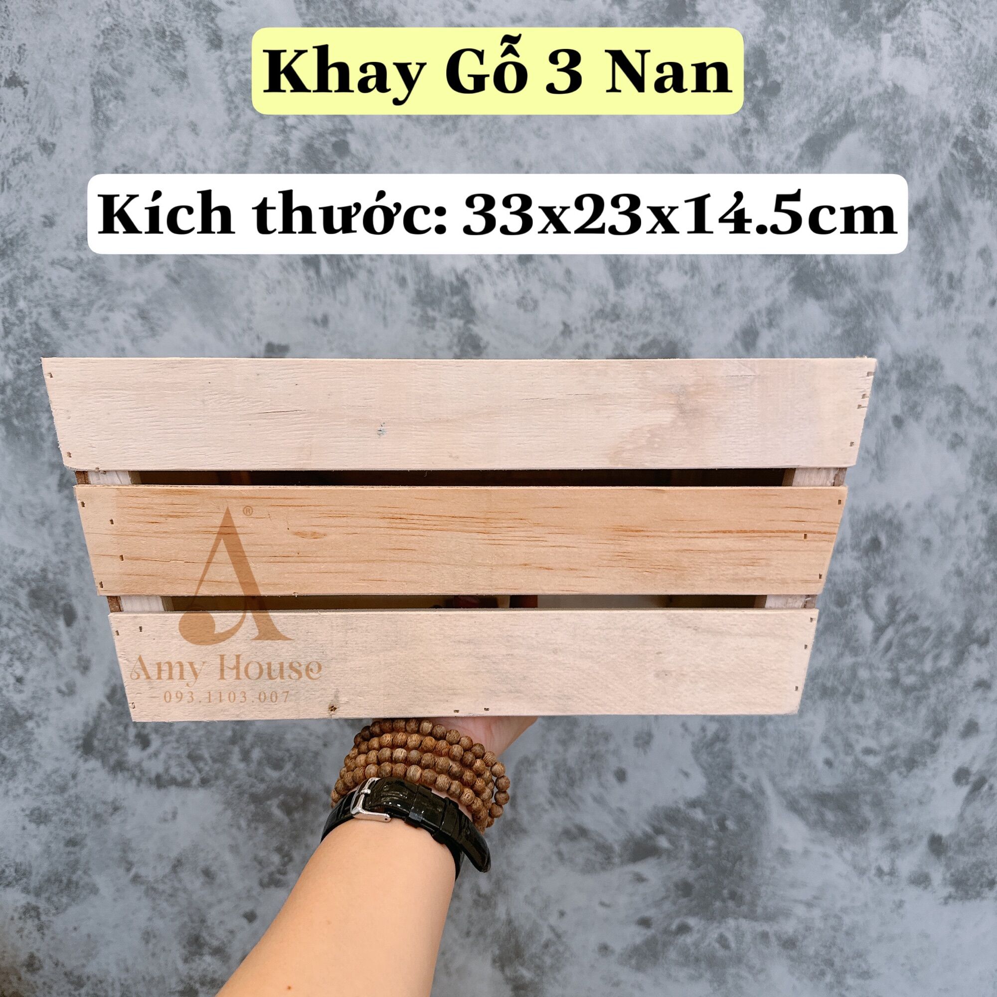 Khay Gỗ 3 Nan đựng quà tết, trái cây