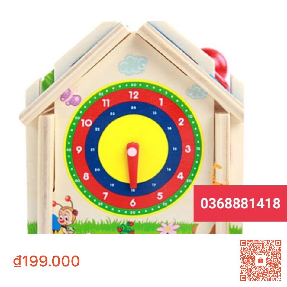 Đồ chơi trẻ em ngôi nhà gỗ thông minh Multi-functional Intelligent house thả hình số, đập bóng 3 in 1 giúp bé vừa chơi vừa học