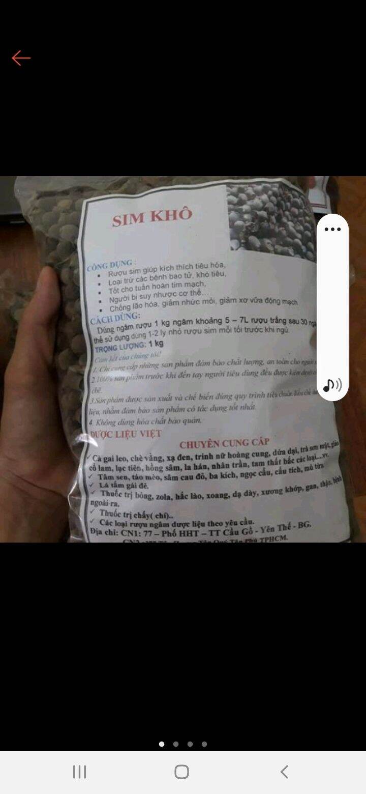 quả sim khô rừng lạng sơn