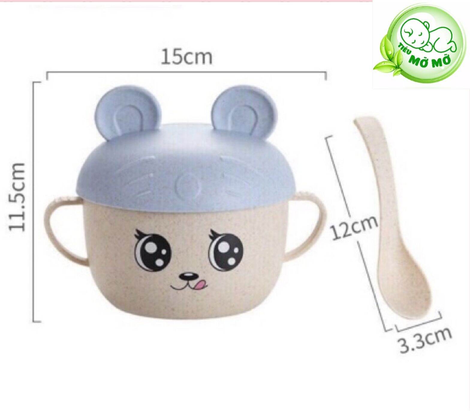 Bát lúa mạch có nắp + thìa