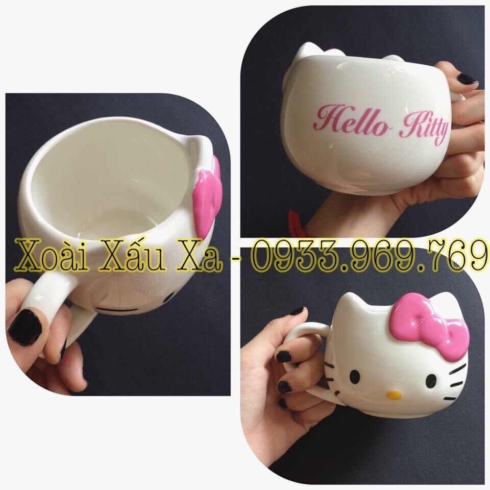 ly sứ hình mặt mèo hello kitty ly nước văn phòng dễ thương