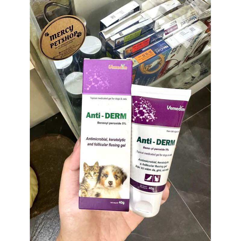 Kem Bôi ANTI DERM 40gr VMD bôi ngoài da chó, mèo xà mâu, viêm da, ghẻ