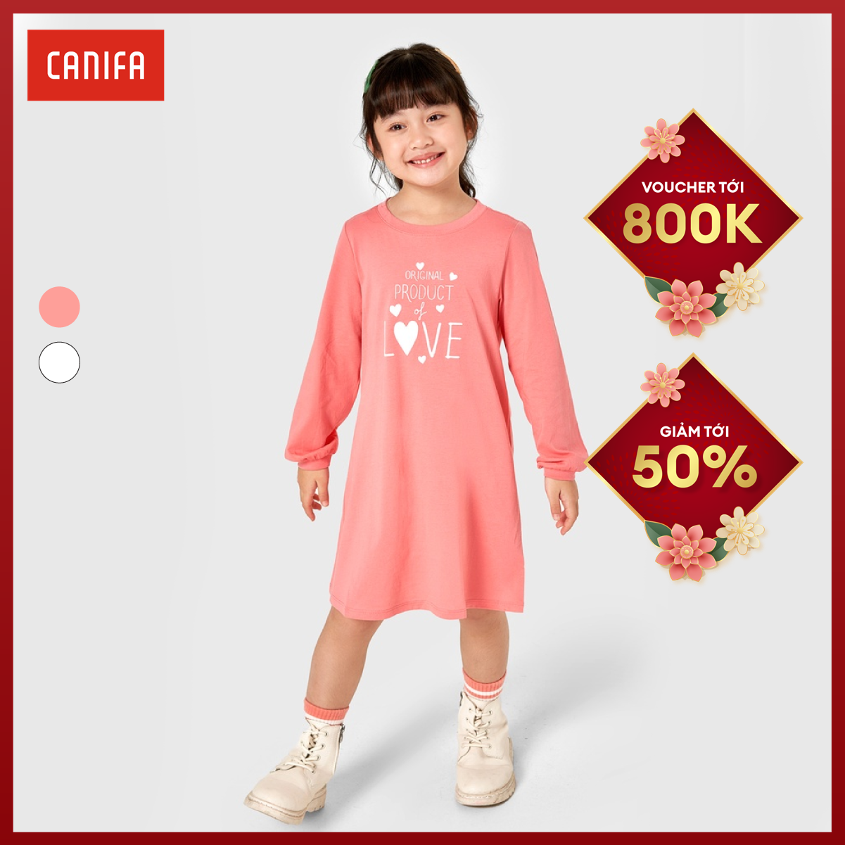 [15-17.5 VOUCHER TỚI 1 TRIỆU] Váy liền bé gái CANIFA 1DS22W001