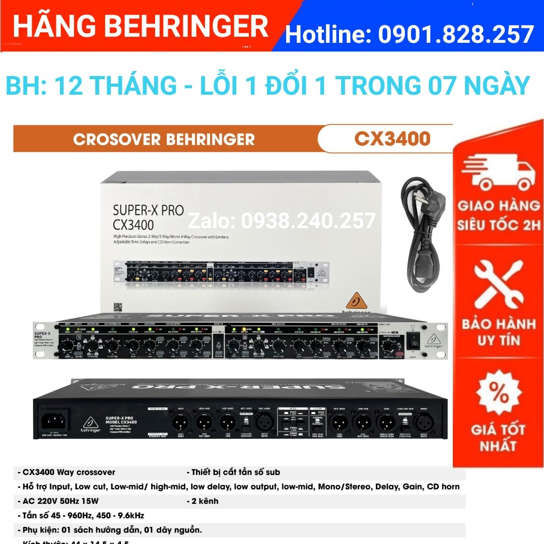 [BH 12 THÁNG]Phân tần crossover BEHRINGER CX3400 hàng loại 1 cao cấp cho ra âm thanh chuyên nghiệp - BEHRINGER CX 3400