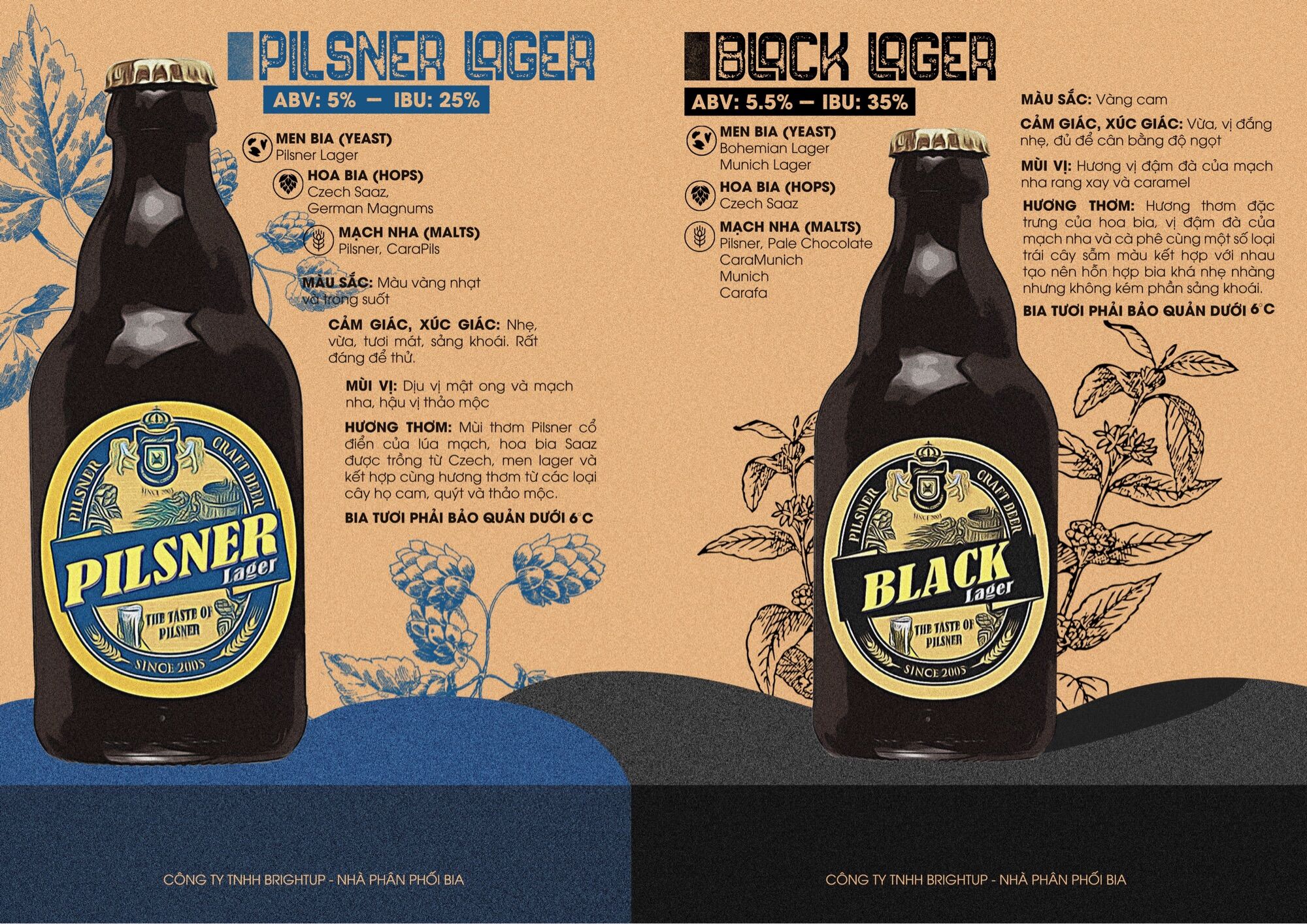 Pack 6 chai mix 5 vị + 1 vị Pilsner
