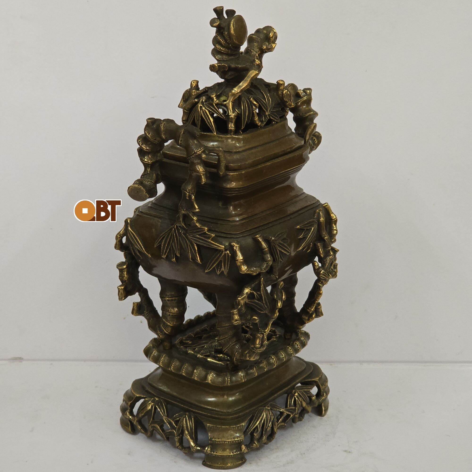 Lư mắc tre - Đỉnh mắc trúc bằng đồng