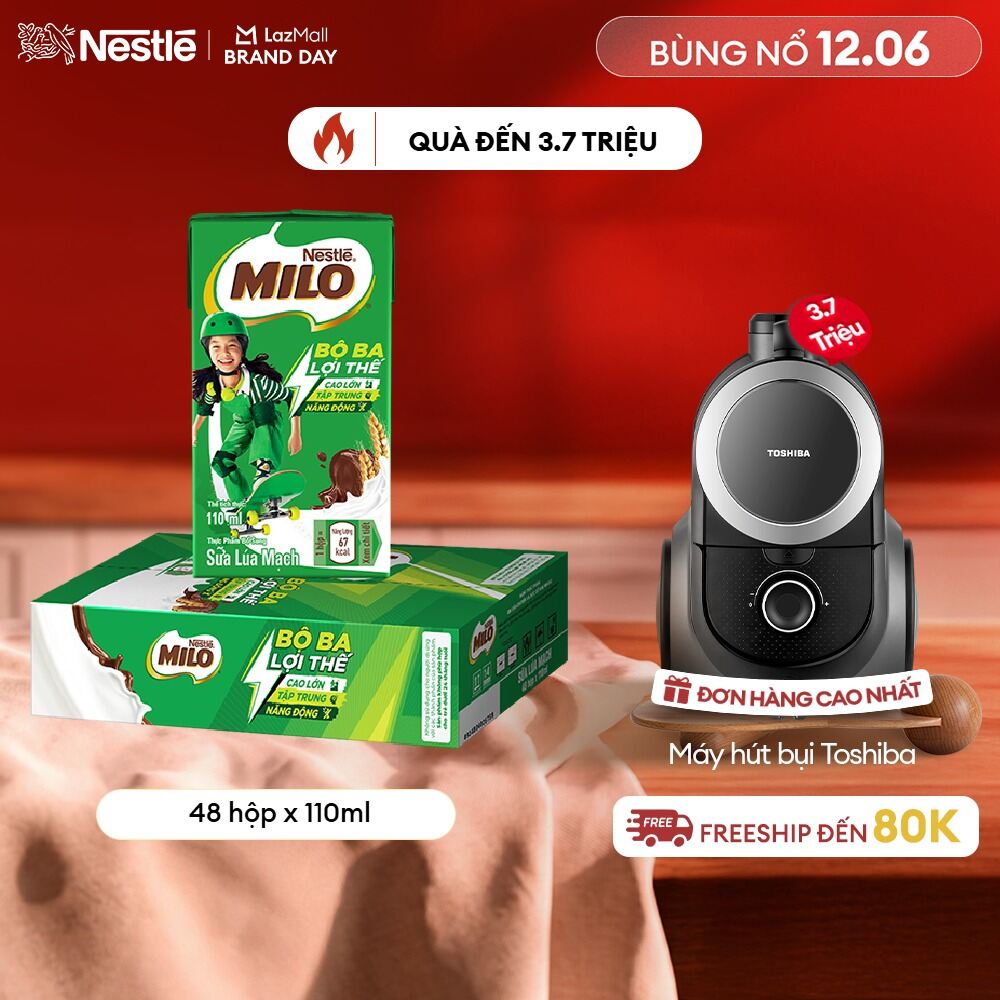 [FREESHIP TOÀN QUỐC] Sữa lúa mạch Nestlé® MILO® thùng 48 hộp x 110ml