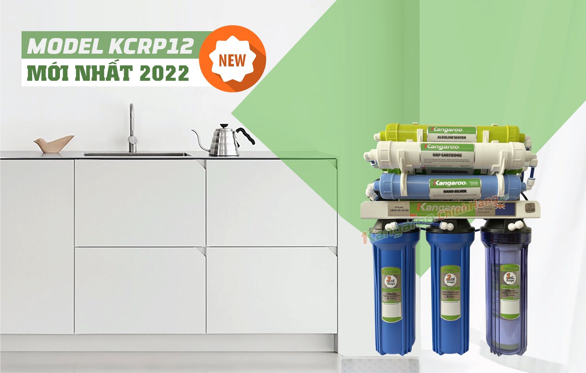 Máy lọc nước Kangaroo KGRP12 – 9 lõi Không tủ