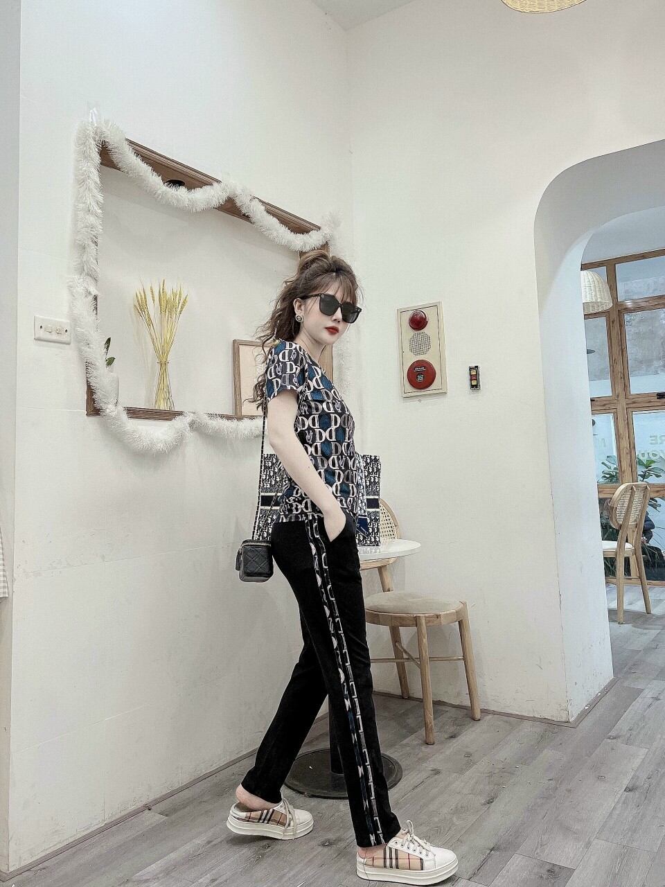 Sét bộ đồ nữ in họa tiết cao cấp
