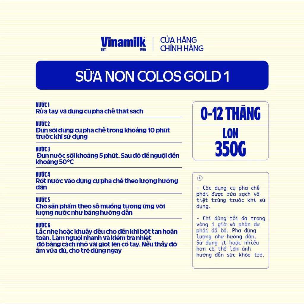 SỮA BỘT VINAMILK COLOS GOLD 1 350G ( mẫu mới )