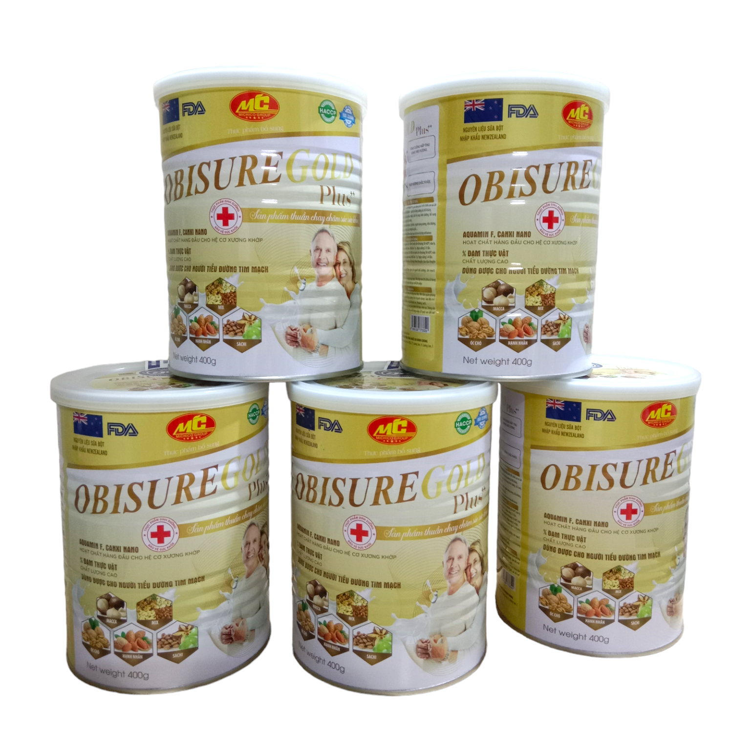 [ Hộp 400g ] Sữa  Hạt Thuần Chay Obisure Gold Plus giúp nuôi dưỡng và bảo vệ sụn khớp, xương khớp vậ