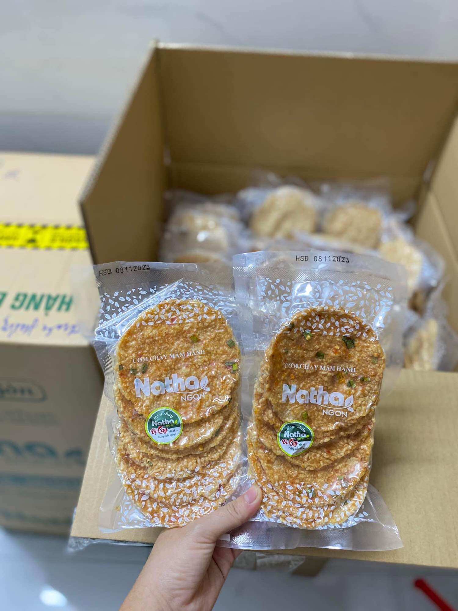 [Combo 5 túi vị cay] Cơm cháy mắm hành Natha Ngon