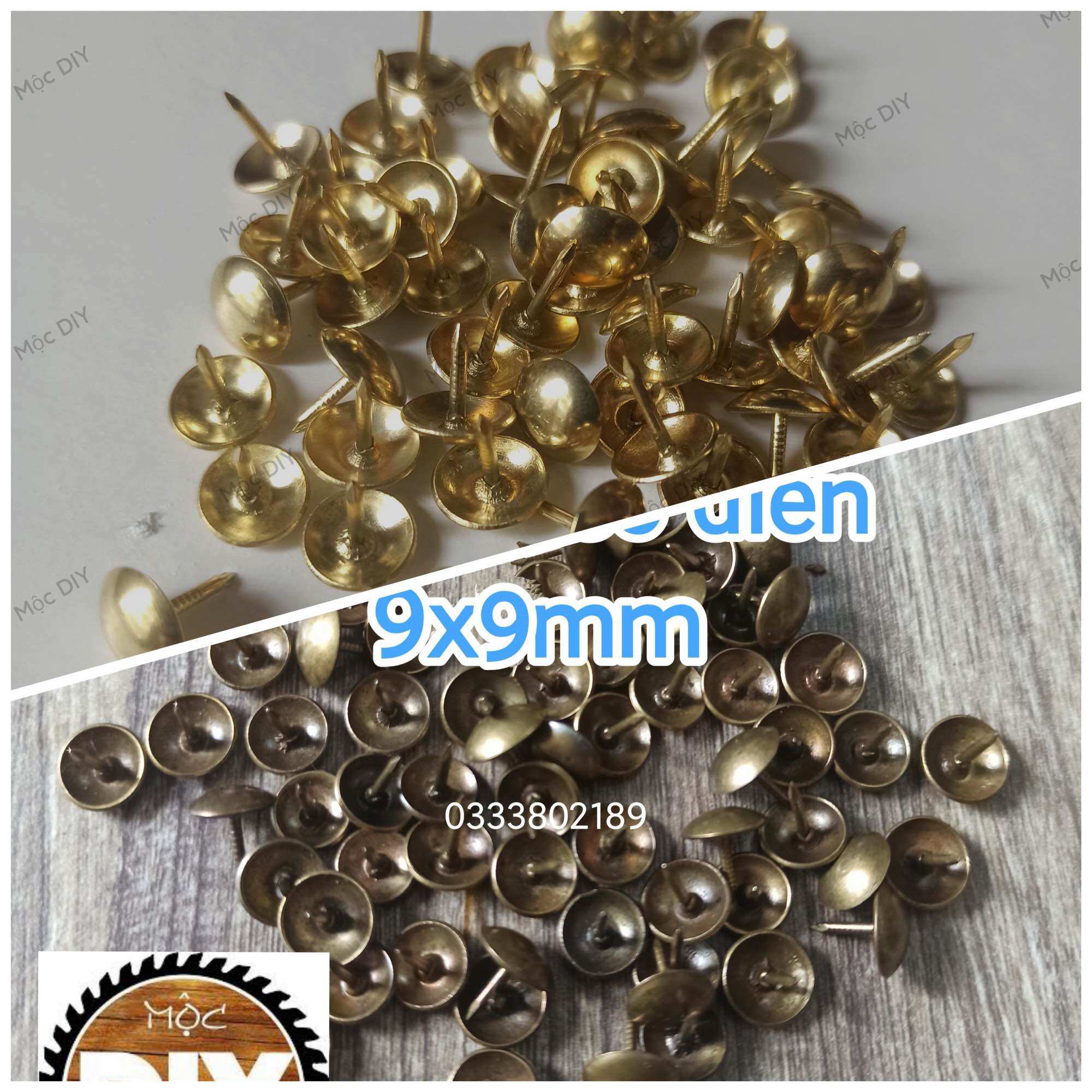 Đinh mũ/ Đinh dù (50gr) màu đồng cổ điển/ Vàng