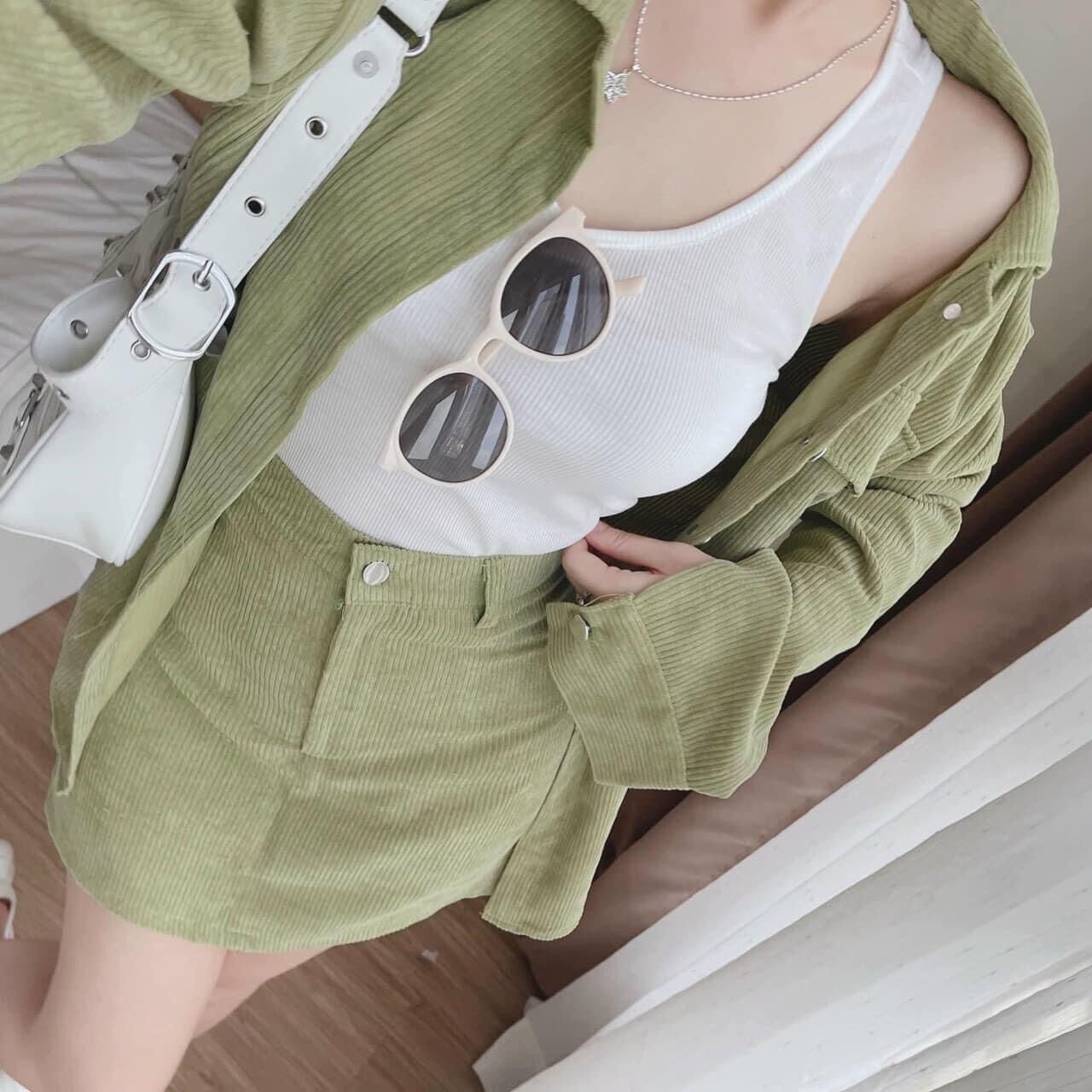 SÉT VÁY 3 MÓN NHUNG TĂM SẴN HÀNG FULL SIZE TL92