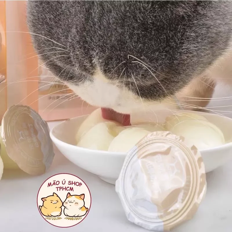BỊCH 15 VIÊN PUDDING SỮA DÊ - THẠCH RAU CÂU CHO CHÓ MÈO