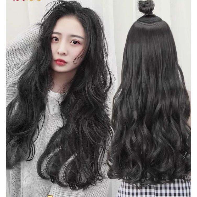 Tóc giả kẹp nữa đầu 6 phím xoăn ❇️